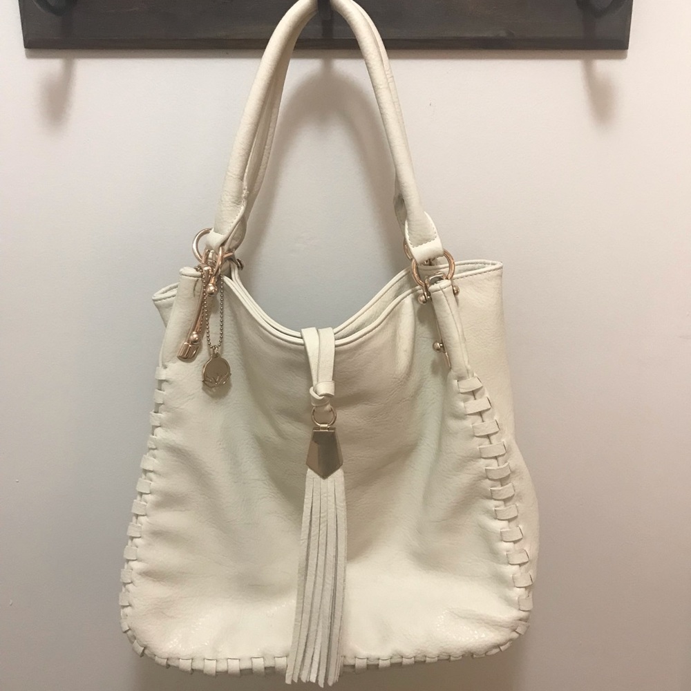 Big Buddha Large Cream Bag with Tassel